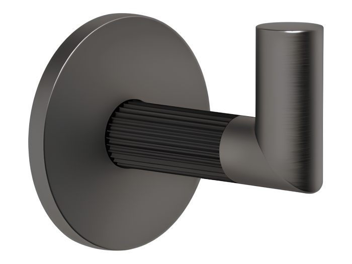 На изображении товар Крючок Gessi Ingranaggio, настенный, цвет Black Metal Brushed PVD от официального представителя в Москве