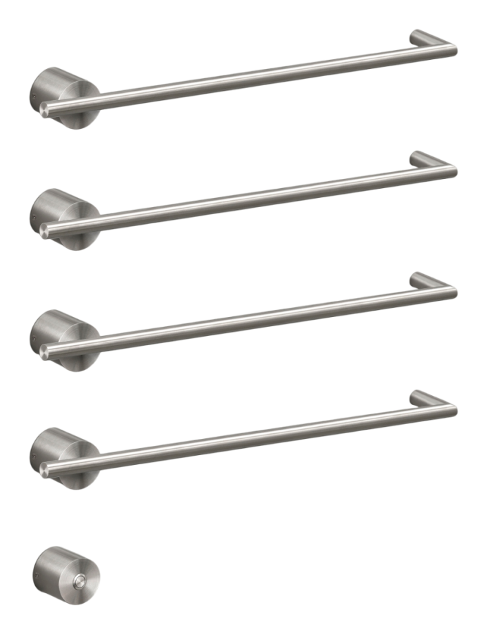 Полотенцесушитель CEA Design Equilibrio, электрический, 4хL.580 мм, кнопка вкл., цвет полированная нержавеющая сталь