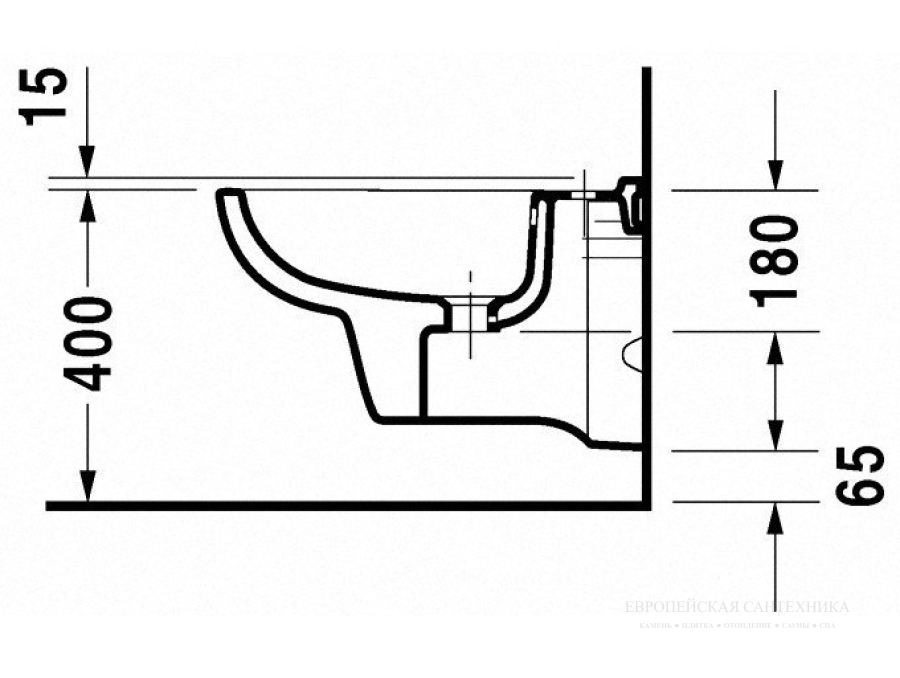 Биде подвесное Duravit D-Code, 545 х 355 мм, цвет белый - изображение 4