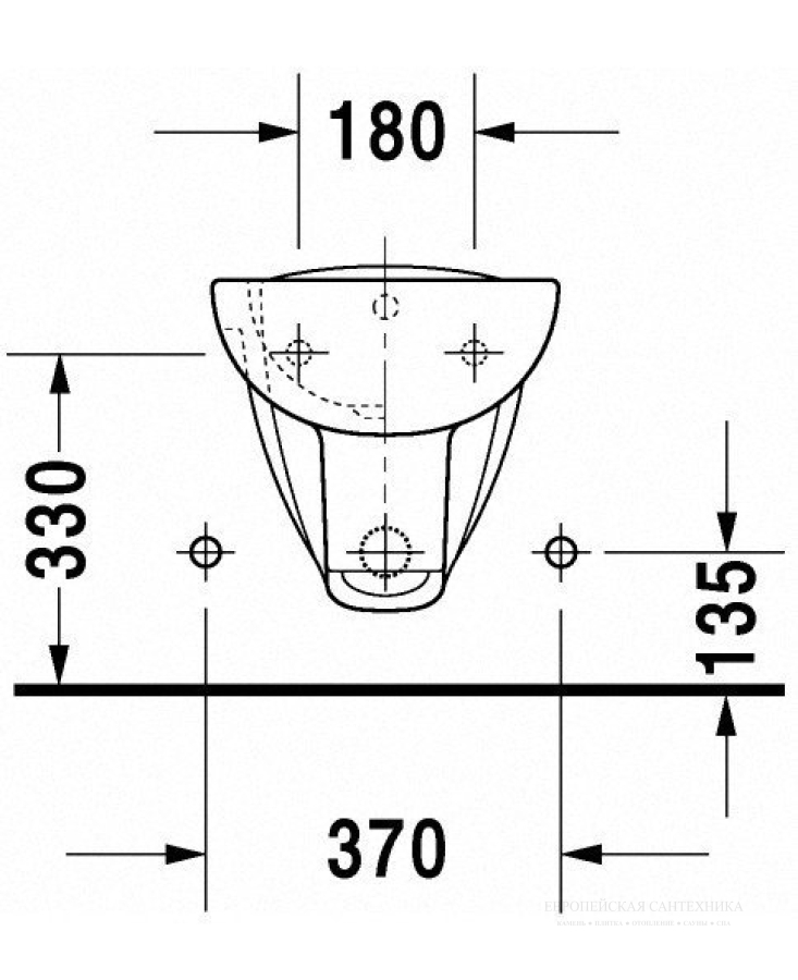 Биде подвесное Duravit D-Code, 545 х 355 мм, цвет белый - изображение 5