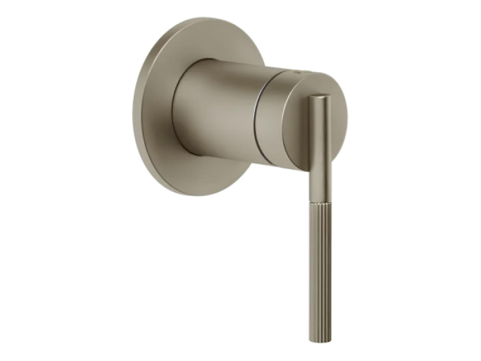 На изображении товар Cмеситель Gessi Ingranaggio, настенный, встраиваемый, внешняя часть, цвет Finox Brushed Nickel от официального представителя в Москве