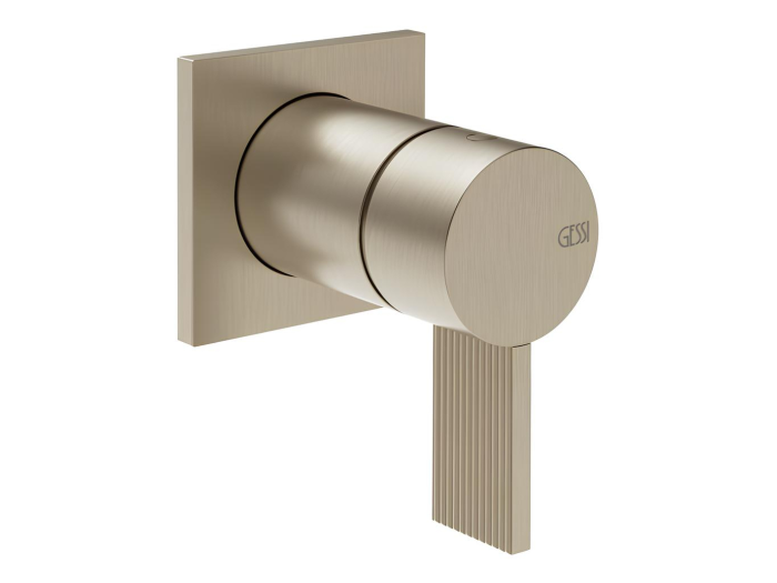 На изображении товар Смеситель Gessi Inverso, встраиваемый, настенный, на 1 выход, внешняя часть, цвет Finox Brushed Nickel от официального представителя в Москве