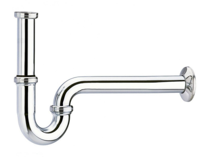 На изображении товар Сифон Hansgrohe, U-образный, трубчатый, для раковины и биде, цвет хром от официального представителя в Москве