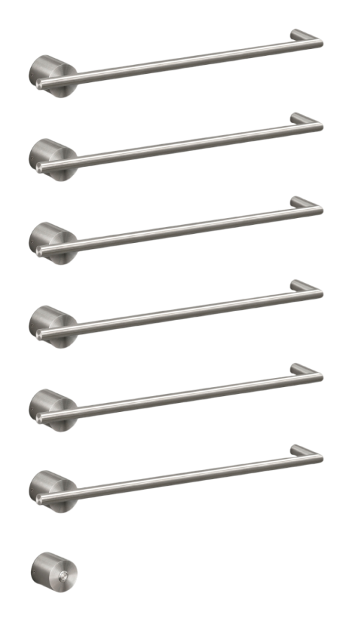 Полотенцесушитель CEA Design Equilibrio, электрический, 6хL-580 мм, кнопка вкл., цвет полированная нержавеющая сталь