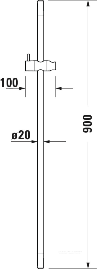 Штанга для душа Duravit Shower настенная, Ø 20хh-900 мм, латунь, цвет хром глянец - изображение 5