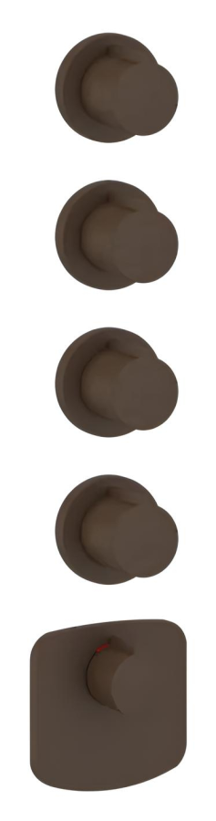 Термостат Gessi, настенный, высокой производительности, внешние части, цвет Dark Bronze