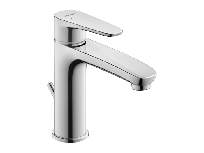 На изображении товар Смеситель для раковины Duravit B.1, однорычажный, h-169 мм, с донным клапаном, цвет хром от официального представителя в Москве