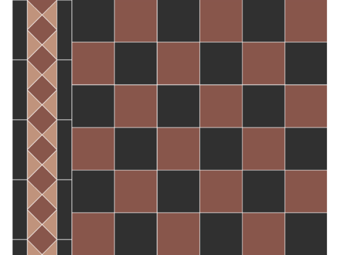 На изображении товар Micro. Керамогранит Victorian Norwich 10X10 on mesh straight 40,2X40,2 от официального представителя в Москве