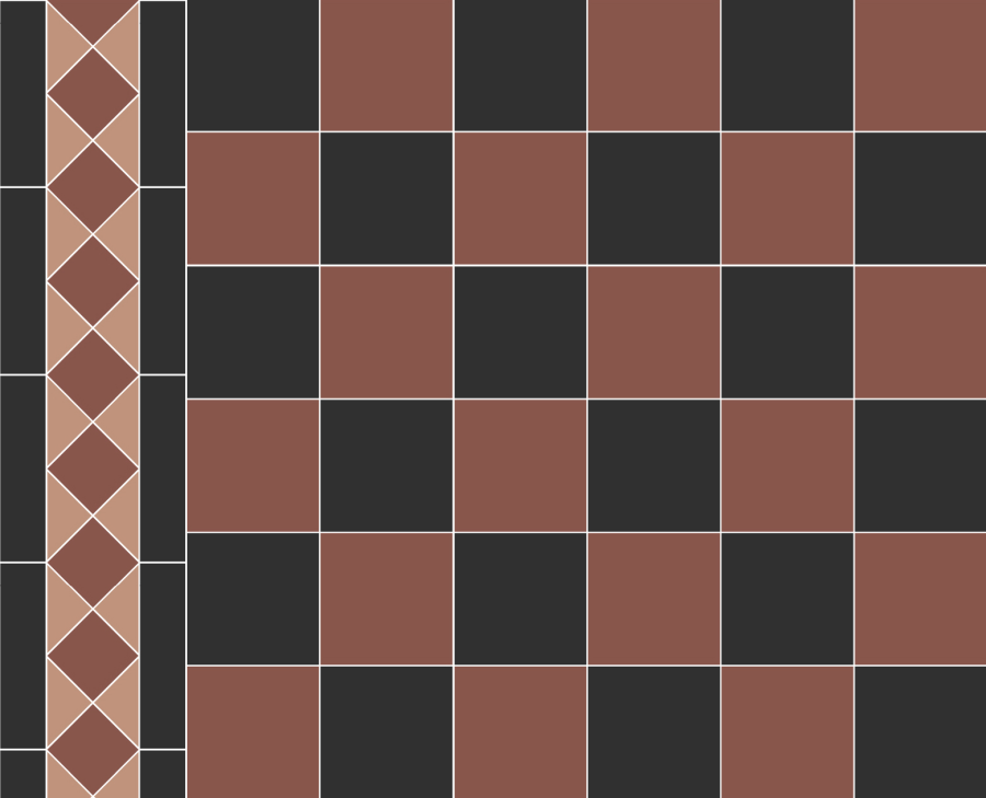 Micro. Керамогранит Victorian Norwich 10X10 on mesh straight 40,2X40,2