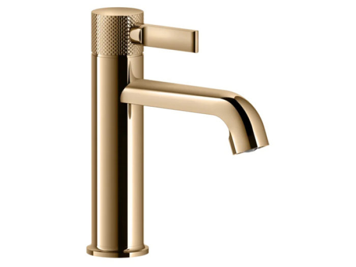 На изображении товар Cмеситель для раковины Gessi Inciso, без донного клапана, цвет Warm Bronze PVD от официального представителя в Москве