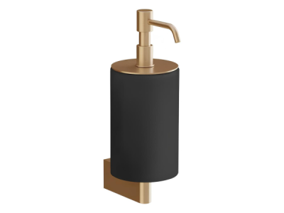 На изображении товар Дозатор для жидкого мыла Gessi Origini, настенный, ⌀75хh231 мм, цвет Black/Warm Bronze Br. PVD от официального представителя в Москве