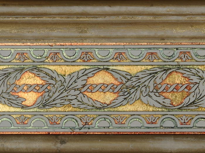 На изображении товар Akros Venezia Камень Decorative Art Ducale M2057T Biancone Gold 9,8X30,5X1 от официального представителя в Москве