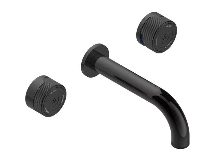 На фото Смеситель для раковины THG Zoom.5, на 3 отверстия, встраиваемый в стену, с трубчатым изливом, внешняя часть, цвет Brown bronze PVD На изображении товар Смеситель для раковины THG Zoom.5, на 3 отверстия, встраиваемый в стену, с трубчатым изливом, внешняя часть, цвет Brown bronze PVD от официального представителя в Москве