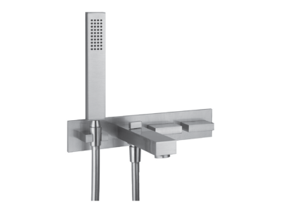 Смеситель для ванны Gessi Rettangolo T встраиваемый, с ручным душем, внешняя + скрытая части, цвет Black XL