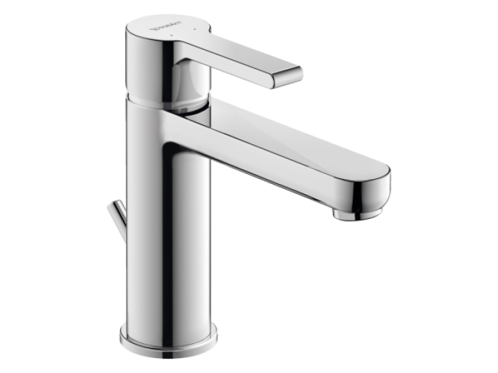 На изображении товар Смеситель для раковины Duravit B.2 однорычажный М, h-165 мм, с донным клапаном, цвет хром от официального представителя в Москве