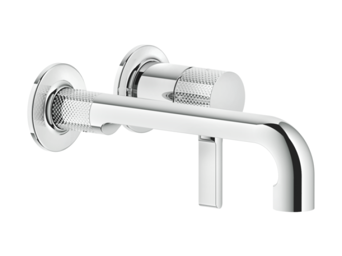 Смеситель для раковины Gessi Inciso, настенный, короткий излив, без донного клапана, встраиваемый, цвет Chrome