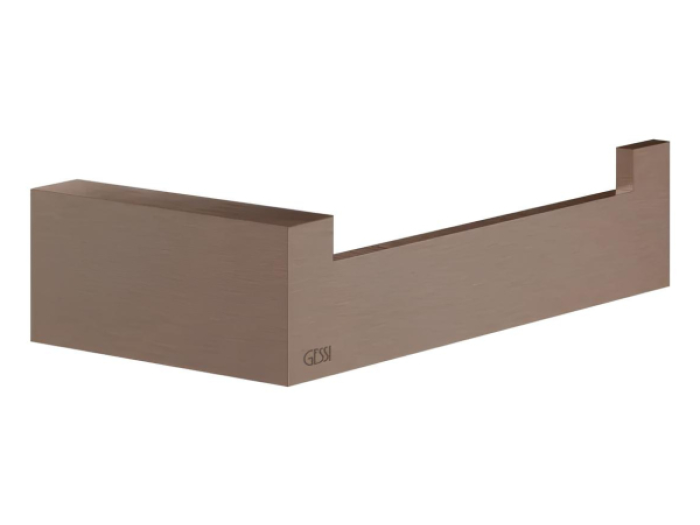 На изображении товар Бумагодержатель Gessi Rettangolo, настенный, вертикальная/горизонтальная установка, цвет Copper Brushed PVD от официального представителя в Москве