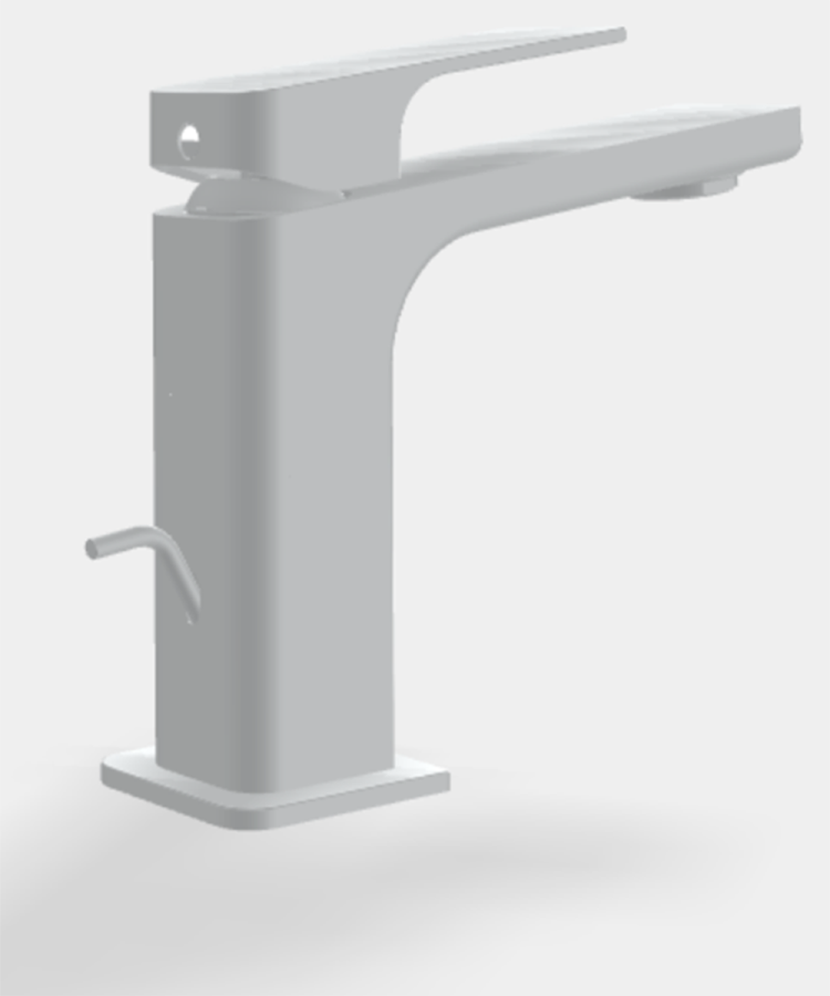 Смеситель для раковины Carlo Frattini Fit, h144 мм, однорычажный, c донным клапаном, цвет белый матовый - изображение 1