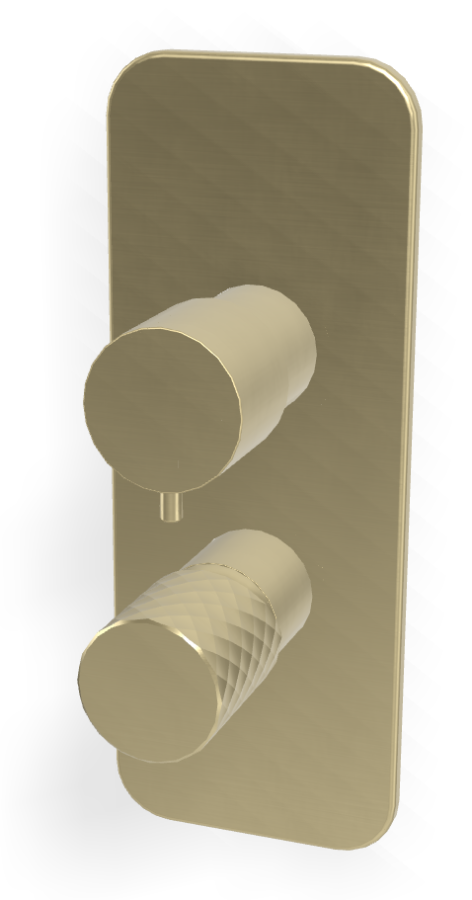 Смеситель для ванны/душа Carlo Frattini Spillo Tech, ручка X Collection, с переключателем на 2/3 потребителя, Н-260 мм, внешняя часть, цвет брашированная шампань