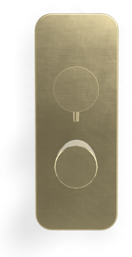 Смеситель для ванны/душа Carlo Frattini Spillo Tech, ручка X Collection, с переключателем на 2/3 потребителя, Н-260 мм, внешняя часть, цвет брашированная шампань - изображение 1