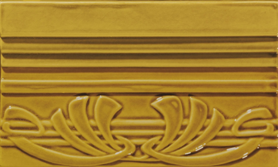 CERAMICHE GRAZIA Бордюр EPOQUE TERMINALE DECO 12X20 MUSTARD CRAQUELE