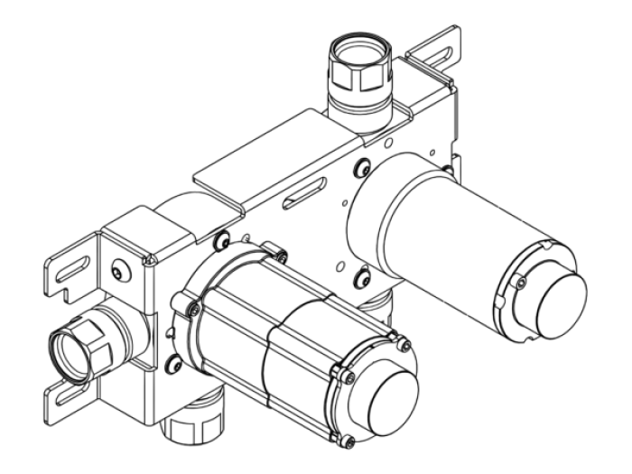 На изображении товар Скрытая часть CEA Design Built-in Parts, для настенного термостатического смесителя на 2 отверстия, рычаг справа от официального представителя в Москве