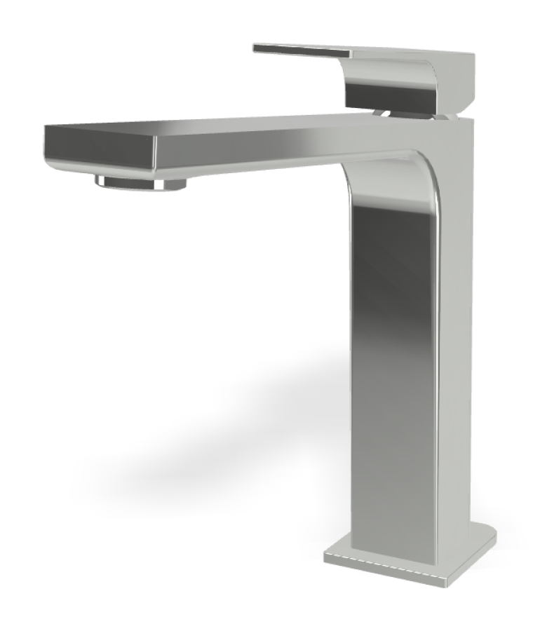 Смеситель для раковины Carlo Frattini Fit, высокий, без донного клапана, с 2 гибкими шлангами, Н-195 мм, цвет хром