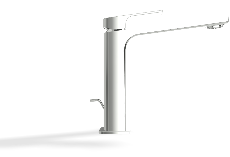 Смеситель для раковины Carlo Frattini Fit, высокий, без донного клапана, с 2 гибкими шлангами, Н-195 мм, цвет хром - изображение 2