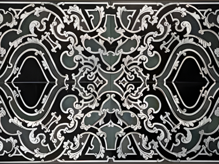 На изображении товар Akros Venezia Камень La Dolce vita Sublime XL TS Nero Marquinia Silver 61х122х1 от официального представителя в Москве