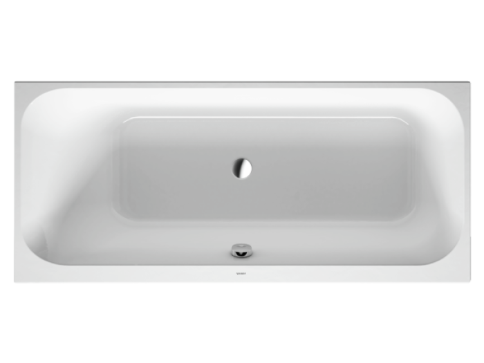 На изображении товар Ванна Duravit Happy D.2, встраиваемая, 1700х700 мм, наклон для спины слева, цвет белый от официального представителя в Москве