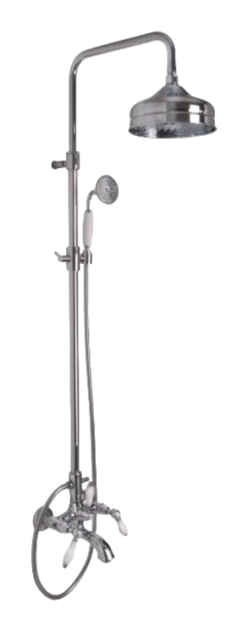 Душевая система Carlo Frattini Herend, с верхним душем и душевым комплектом, керамическими ручками, ширина 220 мм, цвет золото