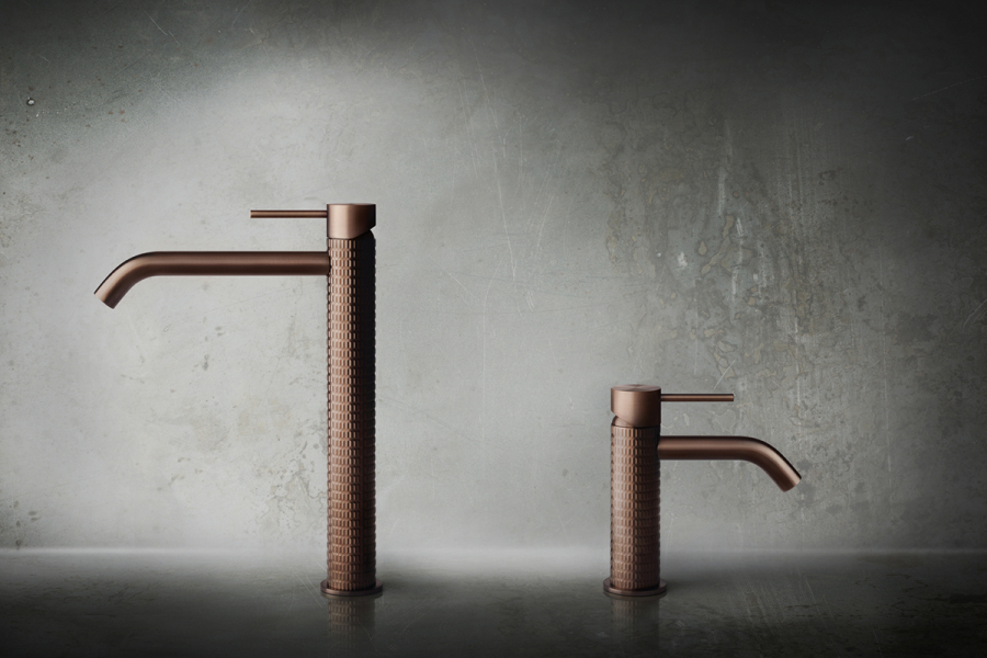 Смеситель для раковины Gessi316, высокий, с длинным изливом, без донного клапана, цвет Copper Brushed PVD - изображение 3