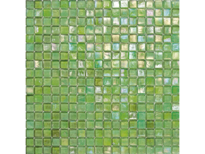 На изображении товар Sicis Стеклянная мозаика Glimmer Apple chips size 15x15 mm sheet size 295x295 mm от официального представителя в Москве