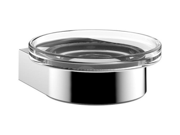 На изображении товар Мыльница подвесная, Emco Flow, 89 х 34 мм, стекло, хром от официального представителя в Москве