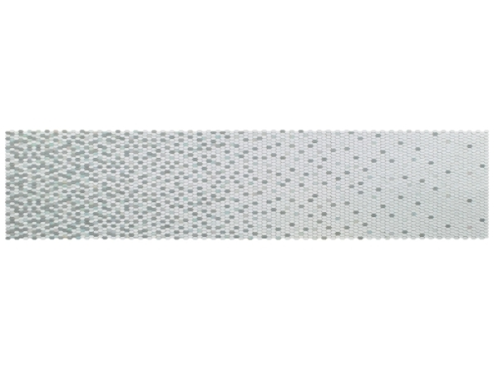 На изображении товар Sicis Стеклянная мозаика Crystal Degradé Cigno chips size 31х15 mm sheet size 304x300 mm от официального представителя в Москве