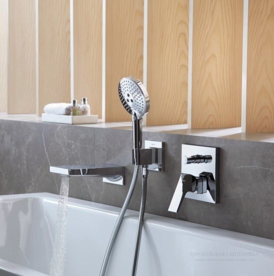 Ручной душ Hansgrohe Raindance Select S 120 3jet, комплект: лейка ручная - 3 типа струи,  держатель, шланг 1,6 м, цвет Хром - изображение 2