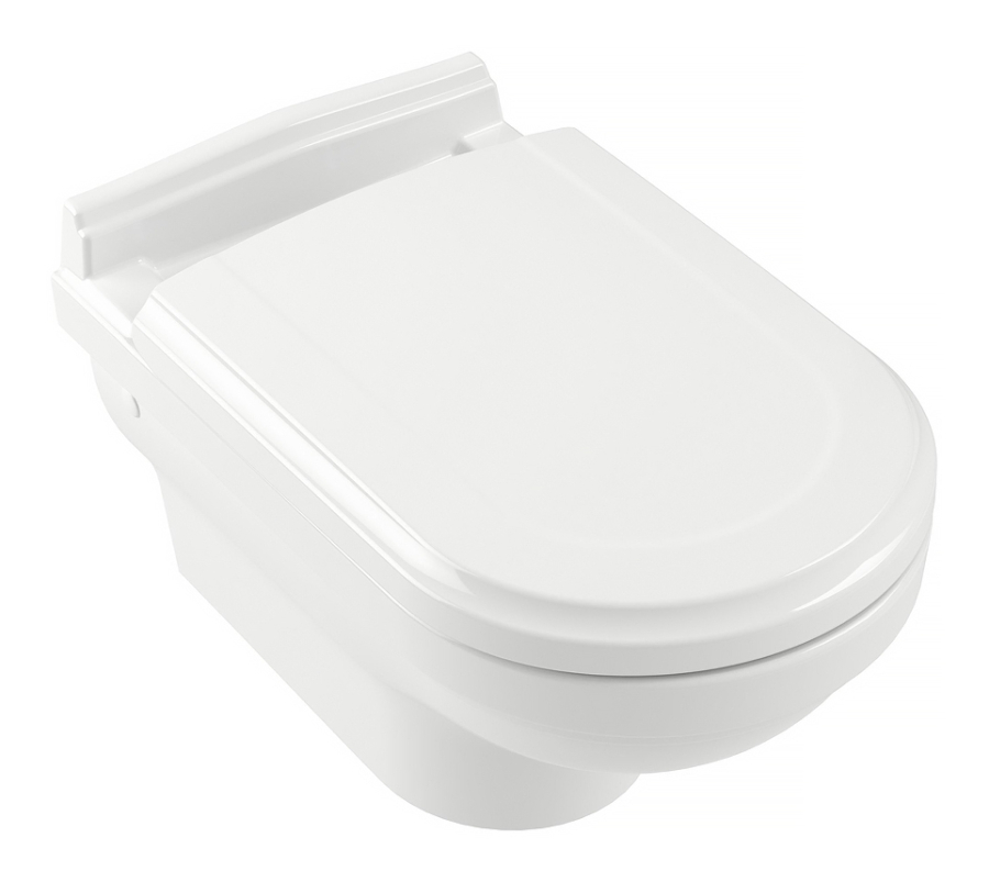 Унитаз Villeroy&Boch Hommage с вертикальным смывом 370x600 мм., подвесной, горизонтальный выпуск, цвет Альп. белый CeramicPlus - изображение 1