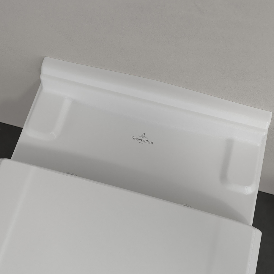 Унитаз Villeroy&Boch Hommage с вертикальным смывом 370x600 мм., подвесной, горизонтальный выпуск, цвет Альп. белый CeramicPlus - изображение 2