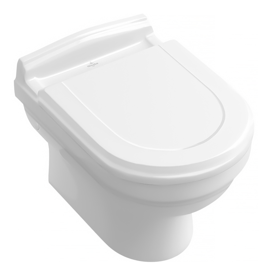 Унитаз Villeroy&Boch Hommage с вертикальным смывом 370x600 мм., подвесной, горизонтальный выпуск, цвет Альп. белый CeramicPlus