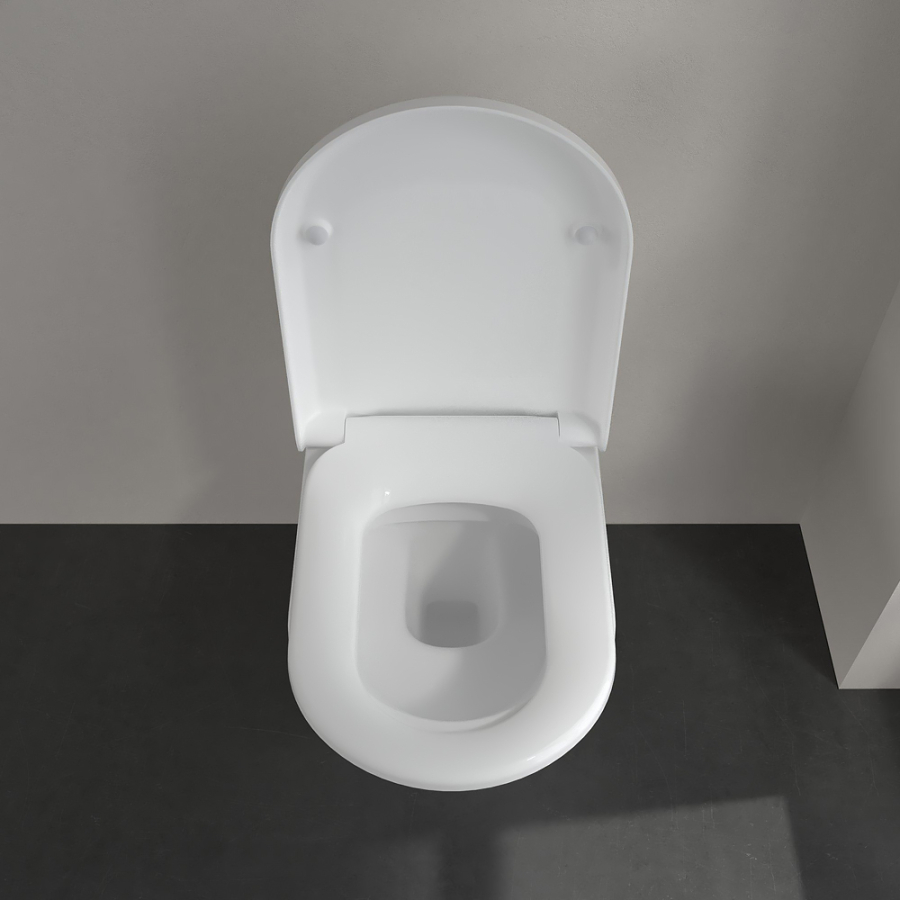Унитаз Villeroy&Boch Hommage с вертикальным смывом 370x600 мм., подвесной, горизонтальный выпуск, цвет Альп. белый CeramicPlus - изображение 5