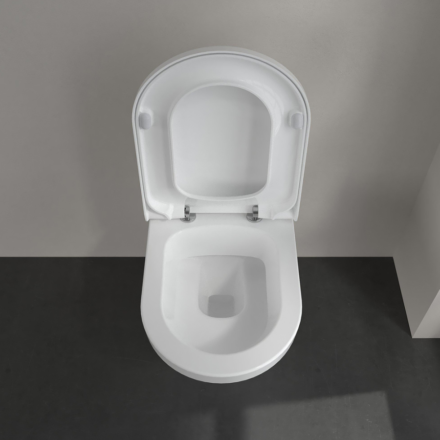 Унитаз Villeroy&Boch Hommage с вертикальным смывом 370x600 мм., подвесной, горизонтальный выпуск, цвет Альп. белый CeramicPlus - изображение 7