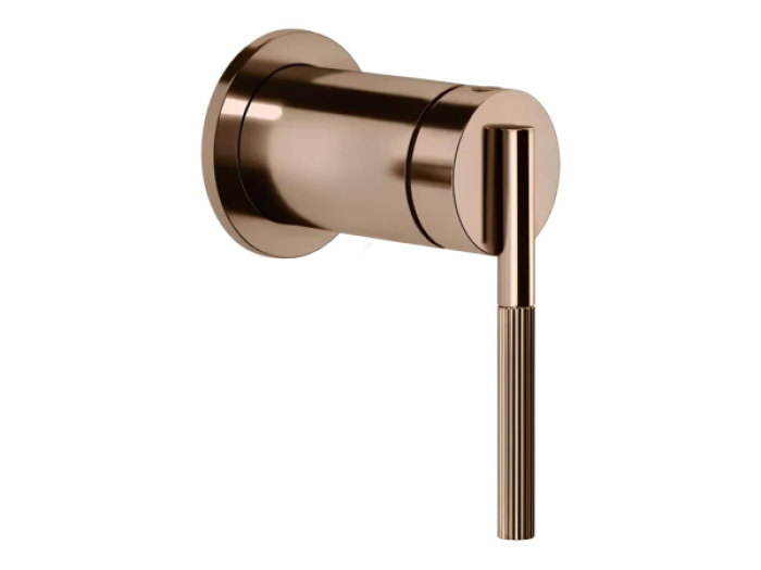 На изображении товар Смеситель Gessi Ingranaggio, встраиваемый, однорычажный, на 1 выход, внешняя часть, цвет Copper PVD от официального представителя в Москве