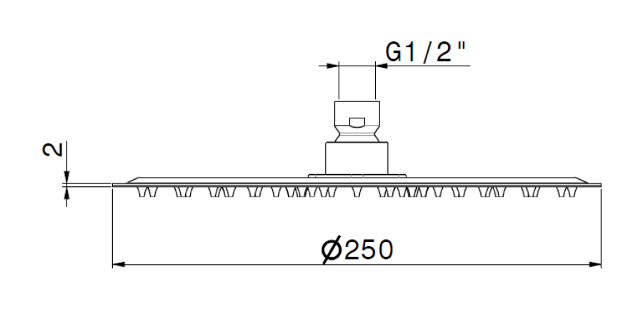 Верхний душ  Newform, дождевая струя, без держателя, нержавеющая сталь, цвет PVD brushed gun metal - изображение 1