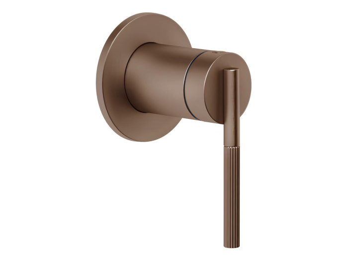 На изображении товар Cмеситель Gessi Ingranaggi, настенный, встраиваемый, внешняя часть, цвет Copper Brushed PVD от официального представителя в Москве