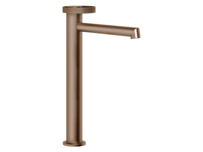 На изображении товар Cмеситель для раковины Gessi Anello, высокий, длинный излив, цвет Copper Brushed PVD от официального представителя в Москве