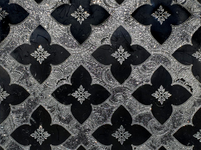На изображении товар Akros Venezia Камень Avantgarde Sidus Old S Nero Marquinia Old Silver powder 80X80X1 от официального представителя в Москве