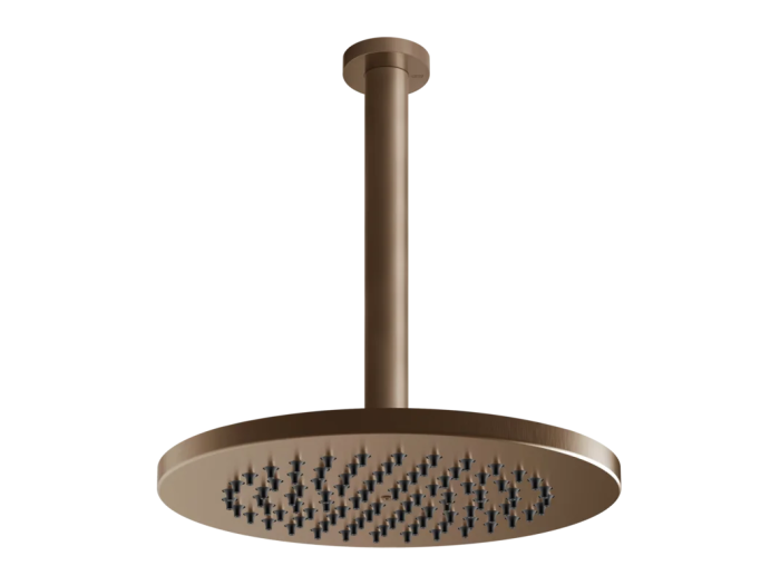 На изображении товар Верхний душ Gessi316, потолочной, поворотный с шарниром, Ø218 мм, цвет Copper Brushed PVD от официального представителя в Москве