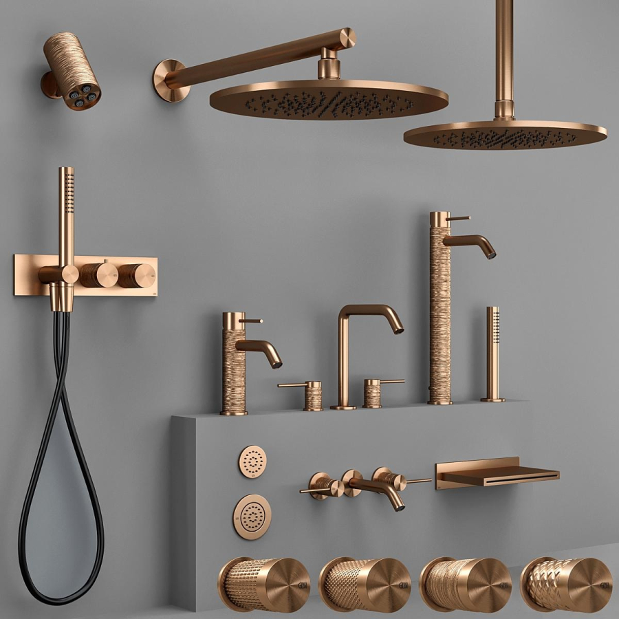 Верхний душ Gessi316, потолочной, поворотный с шарниром, Ø218 мм, цвет Copper Brushed PVD - изображение 3