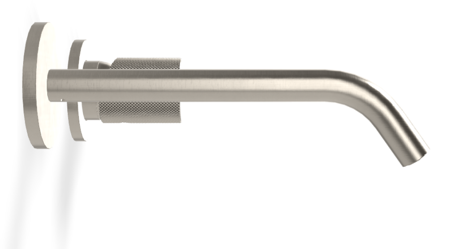 Смеситель для раковины Carlo Frattini Spillo Tech, ручка G Collection, настенный, с донным клапаном Click-Clack, излив 210 мм, внешняя часть, цвет никель брашированный - изображение 2
