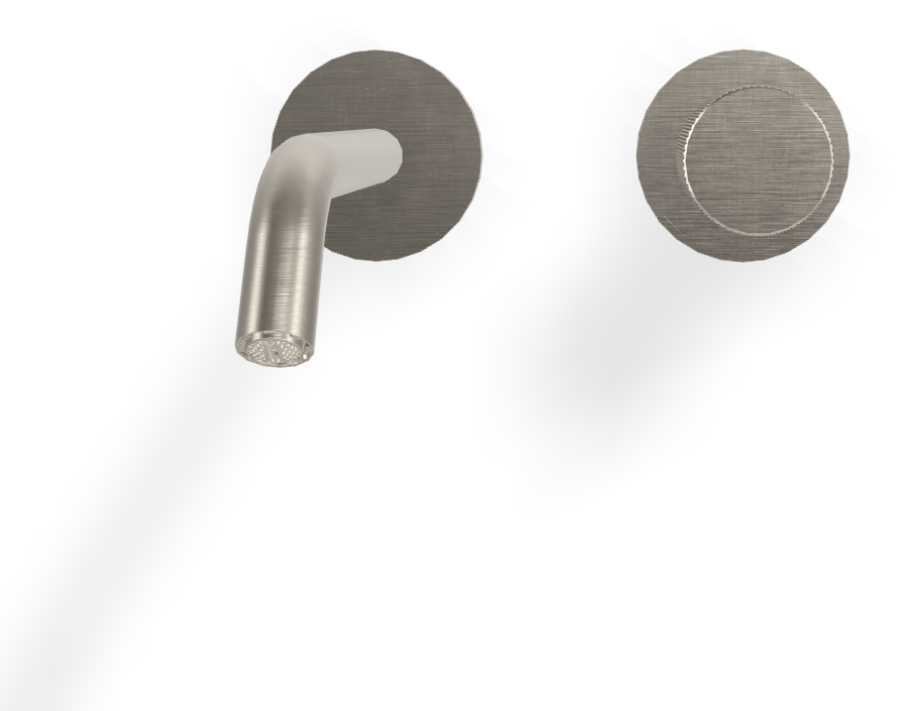 Смеситель для раковины Carlo Frattini Spillo Tech, ручка G Collection, настенный, с донным клапаном Click-Clack, излив 210 мм, внешняя часть, цвет никель брашированный - изображение 1